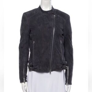 Goat Suede leather moto jacket - small NWOT